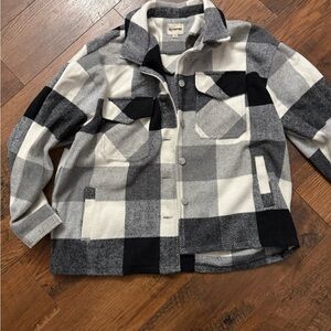 Women's Plaid Jean Jacket in Black and Gray